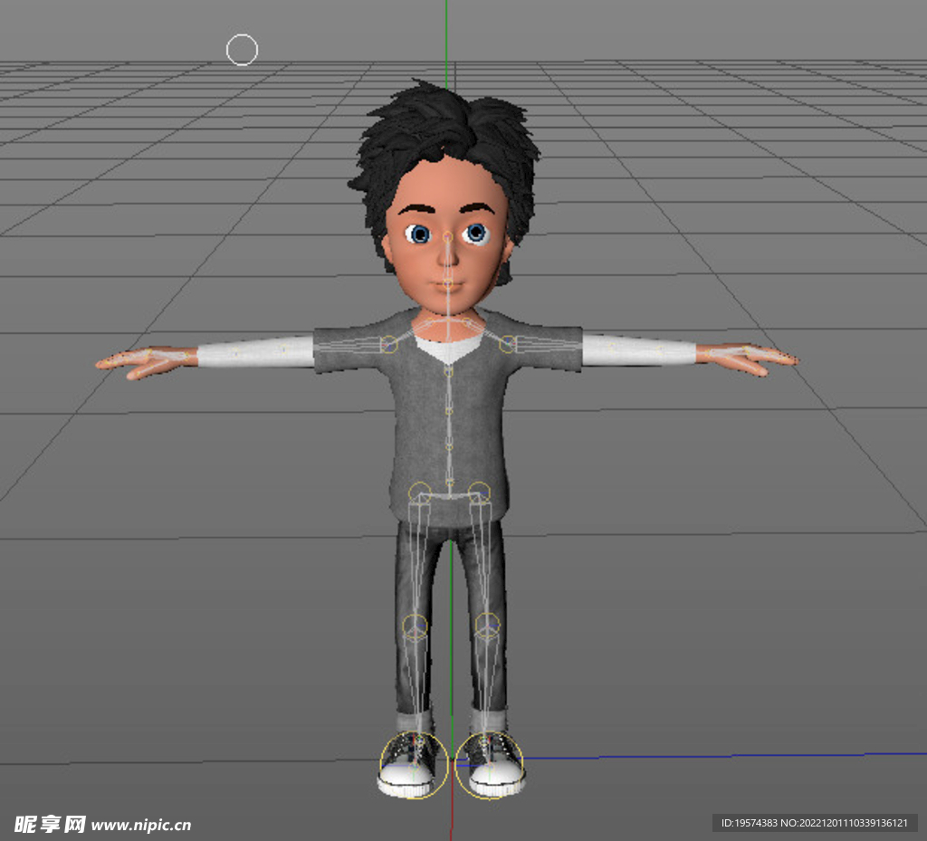  C4D模型 男孩 