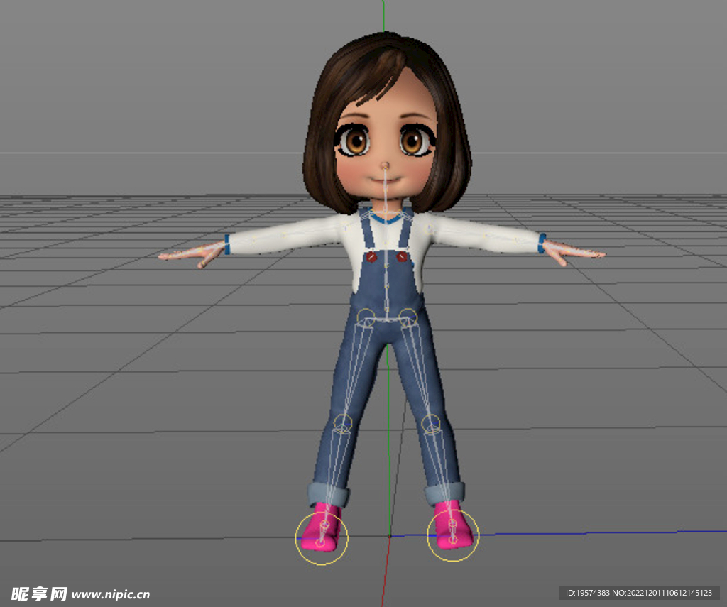  C4D模型 女孩 
