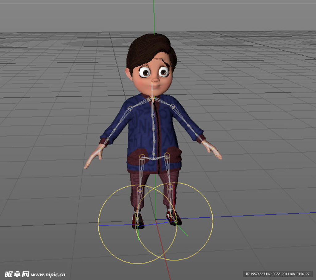 C4D模型 男孩