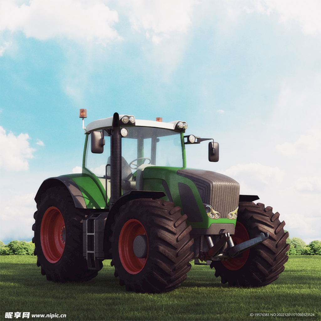 C4D模型拖拉机