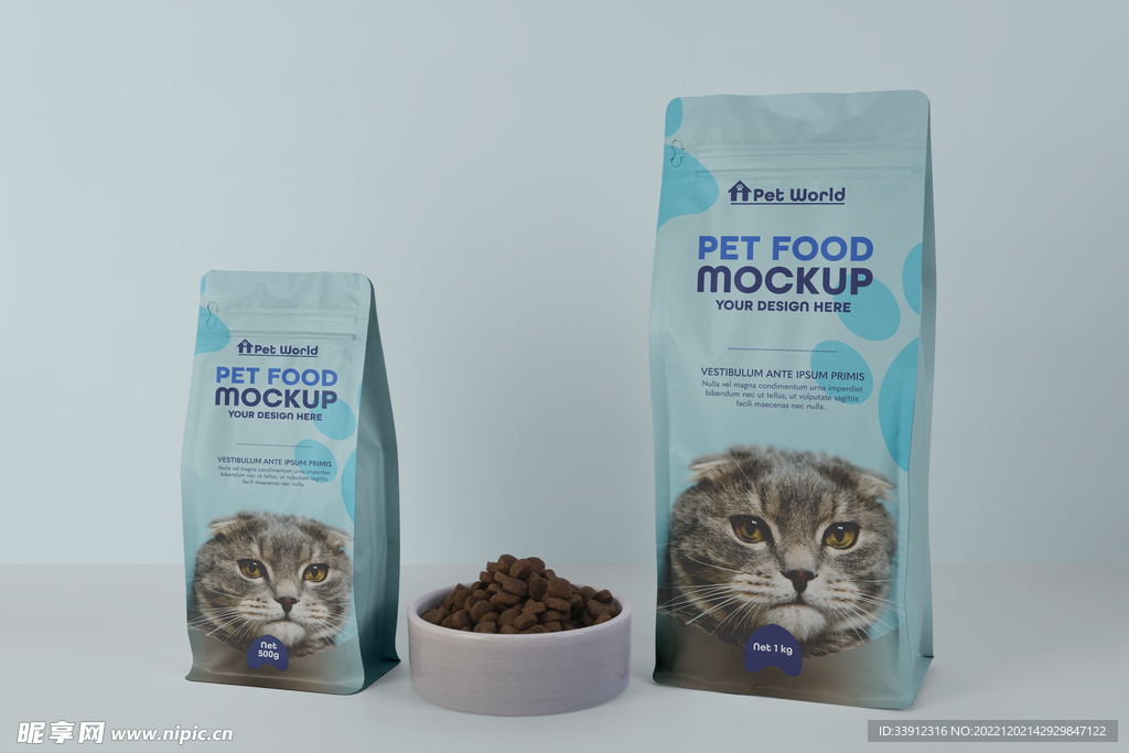 宠物动物狗粮猫粮包装袋样机