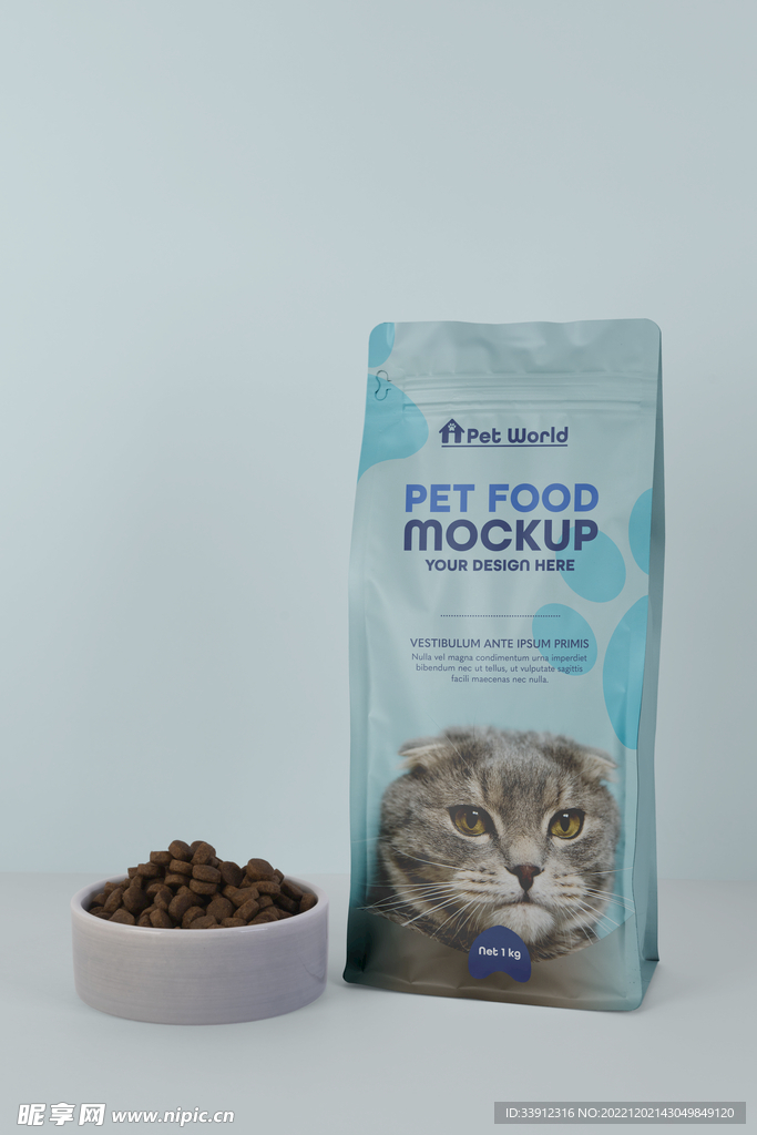 宠物动物狗粮猫粮包装袋样机