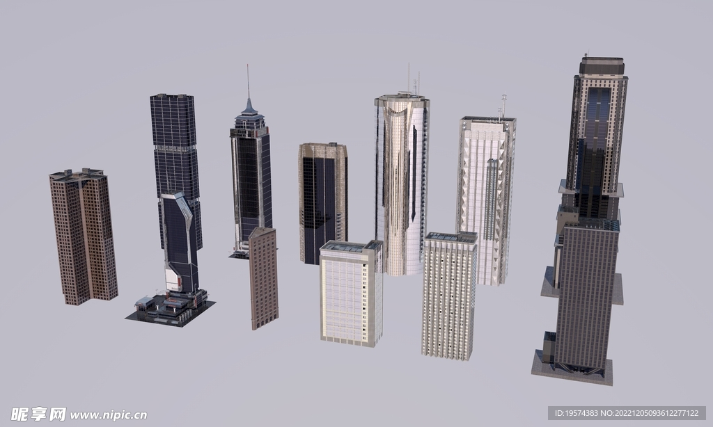 C4D模型建筑物