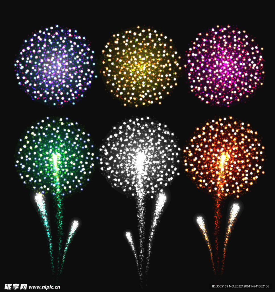 绚烂节日烟花矢量素材