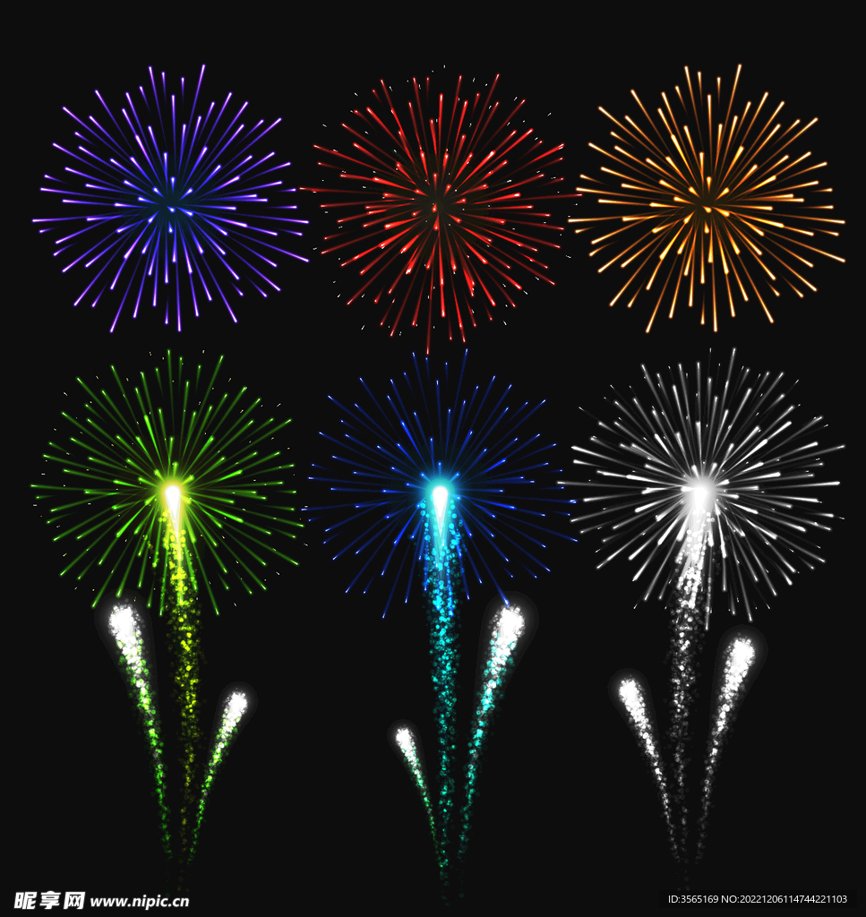 绚烂节日烟花矢量素材