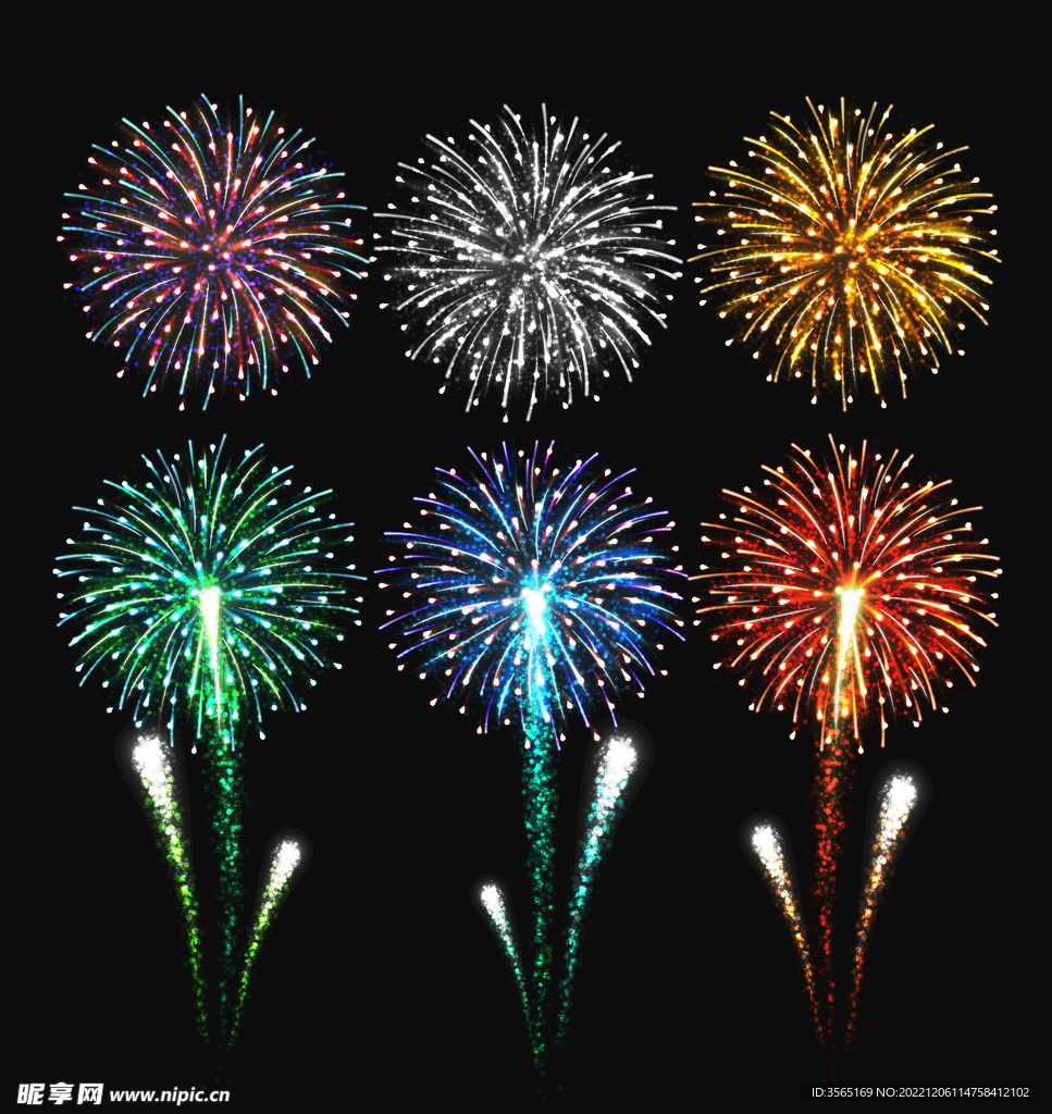 绚烂节日烟花矢量素材