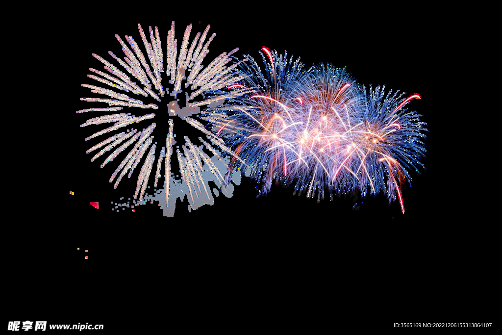 节日烟花透明PNG素材