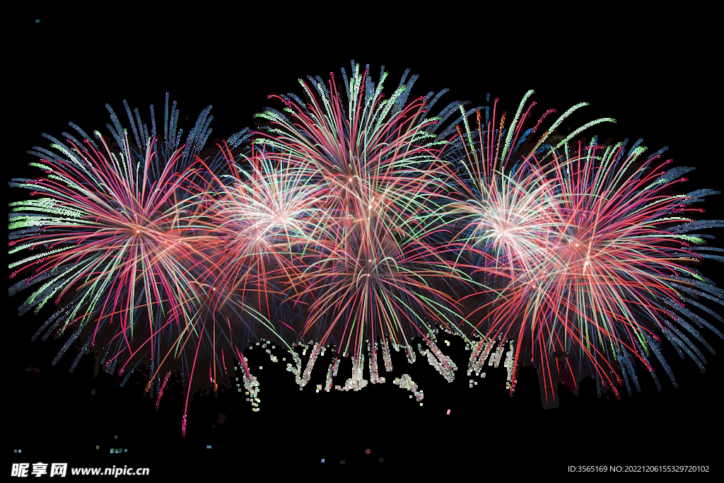 节日烟花透明PNG素材