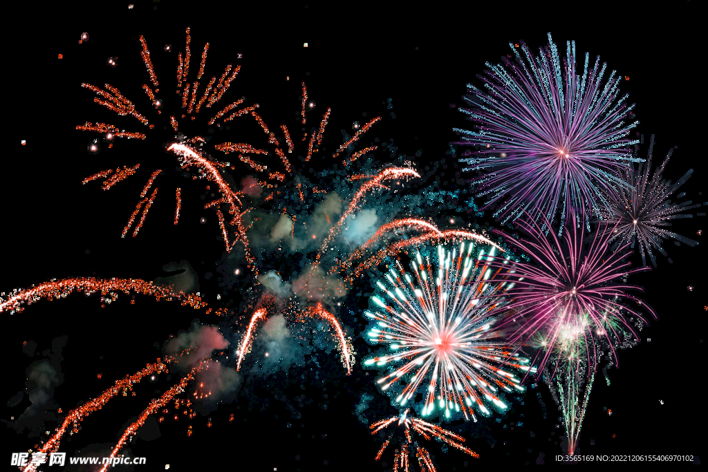 节日烟花透明PNG素材