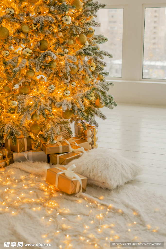 圣诞树礼物幸福