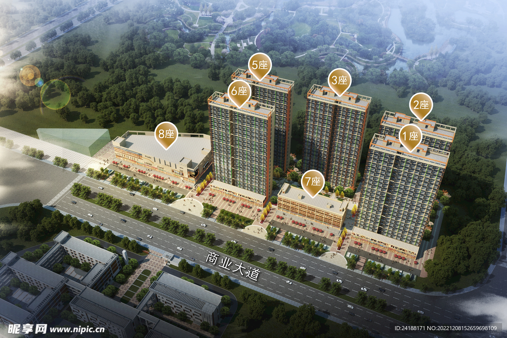 房地产楼体建筑效果图
