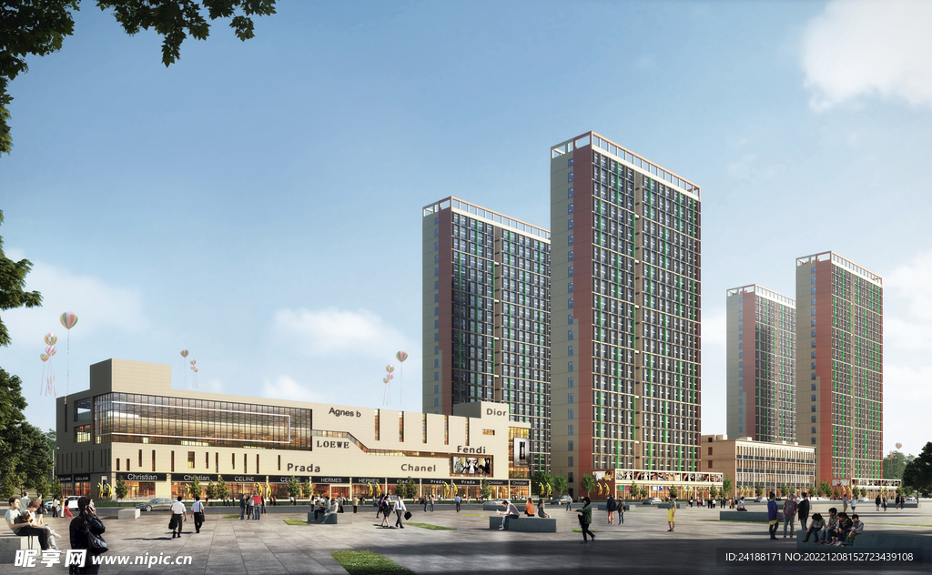 房地产楼体建筑效果图