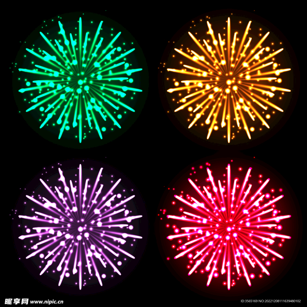 绚烂节日烟花AI矢量素材