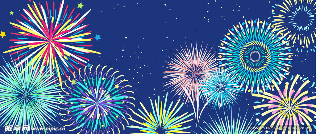 绚烂节日烟花AI矢量素材