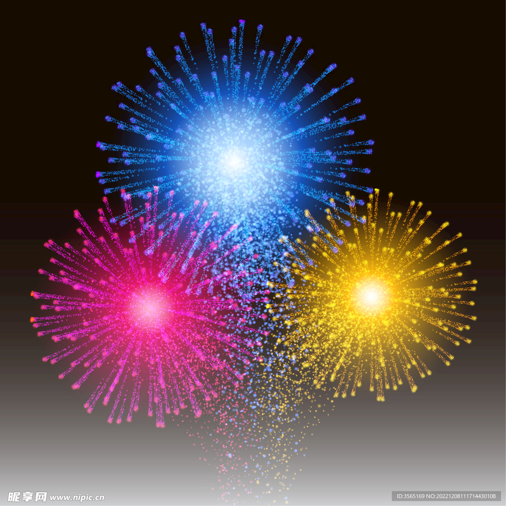 绚烂节日烟花AI矢量素材