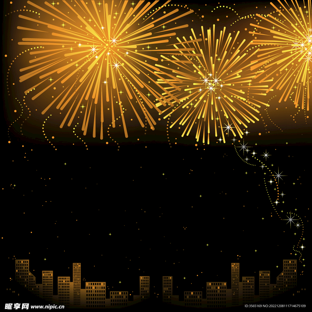 绚烂节日烟花AI矢量素材