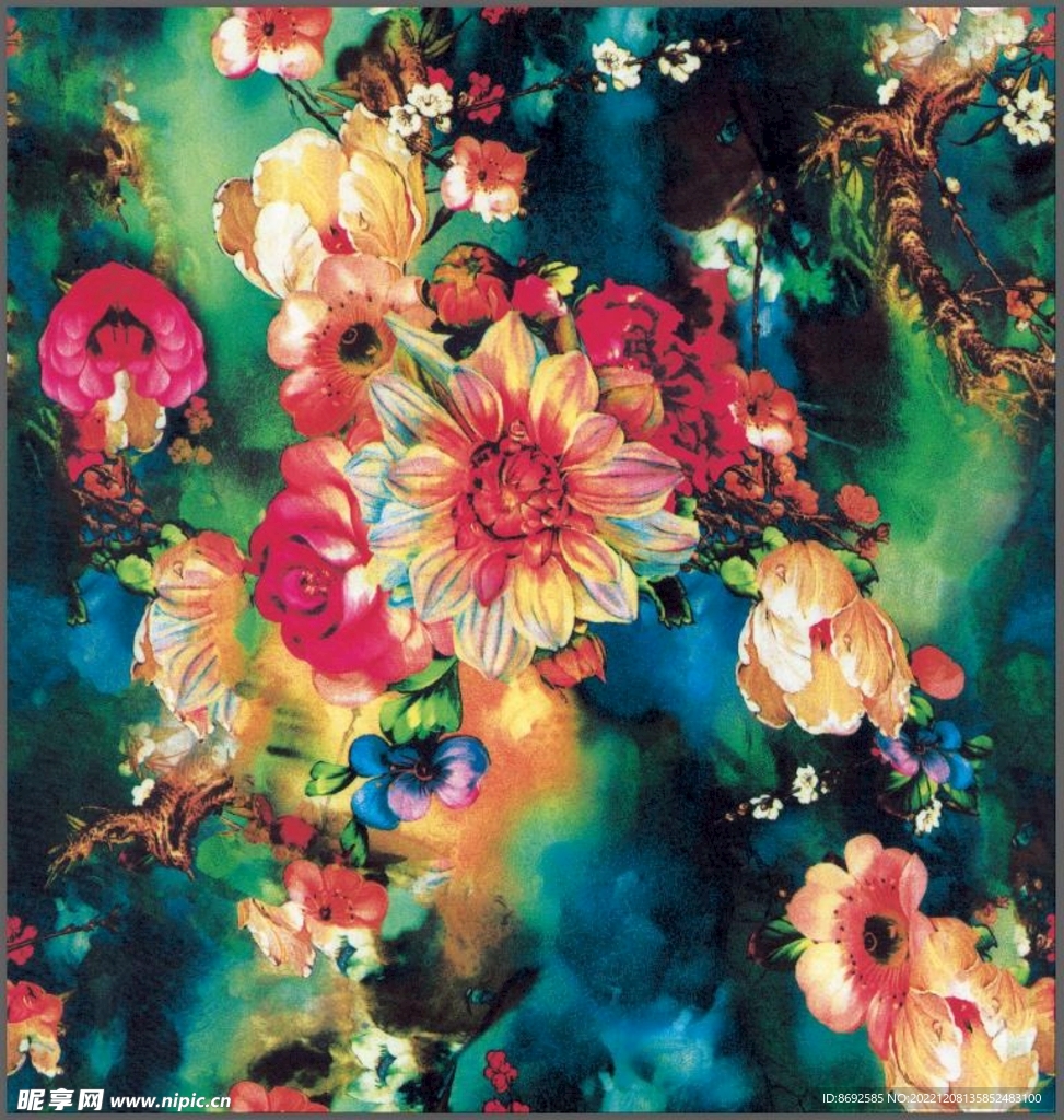水彩花朵