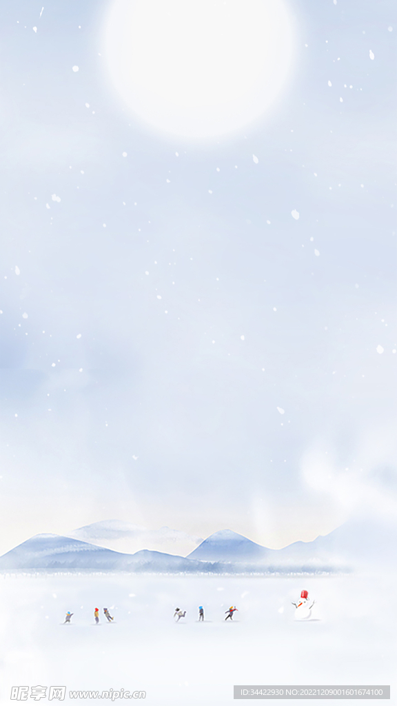 白色雪天