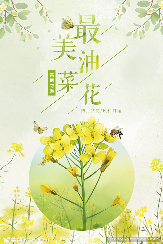 唯美油菜花海报