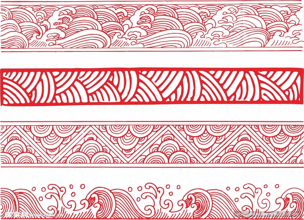 水纹波浪纹边框装饰底纹
