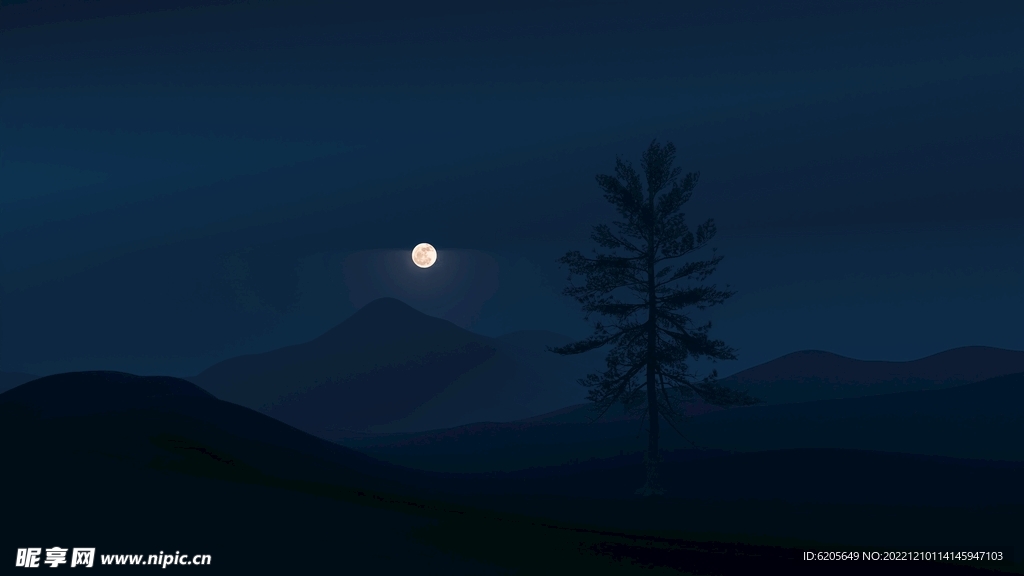 夜黑风高夜晚景色