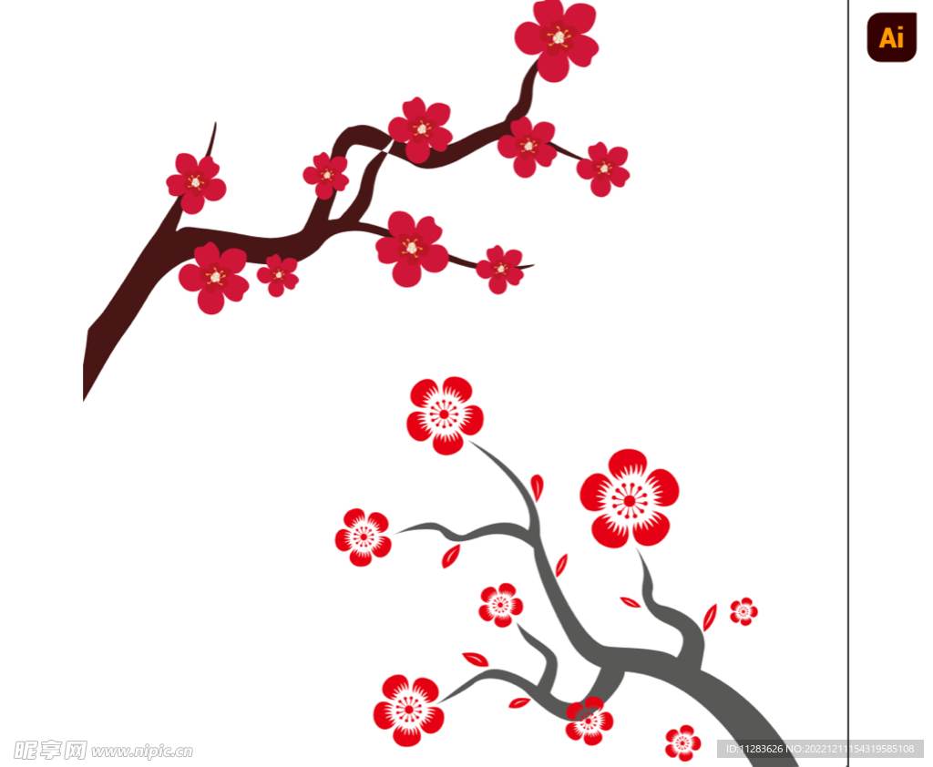 梅花矢量素材