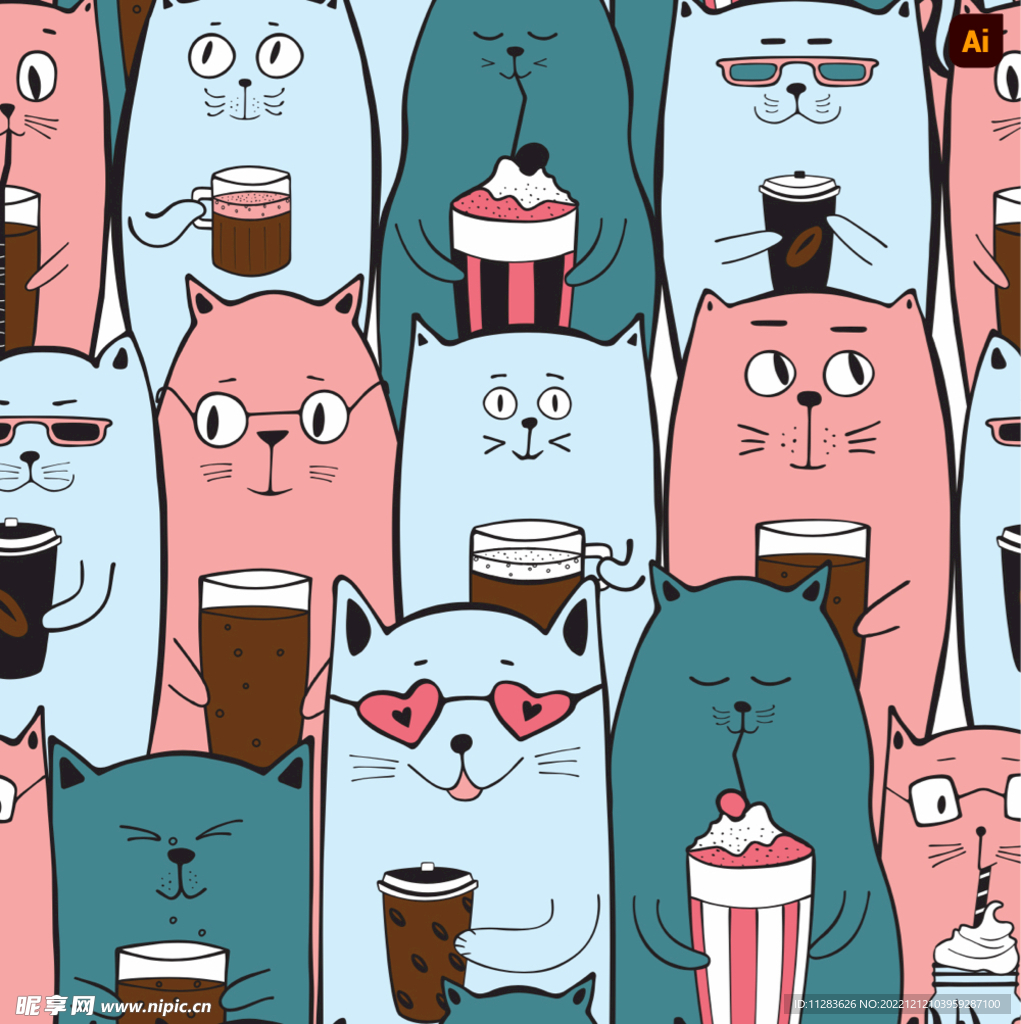卡通创意猫咪图案