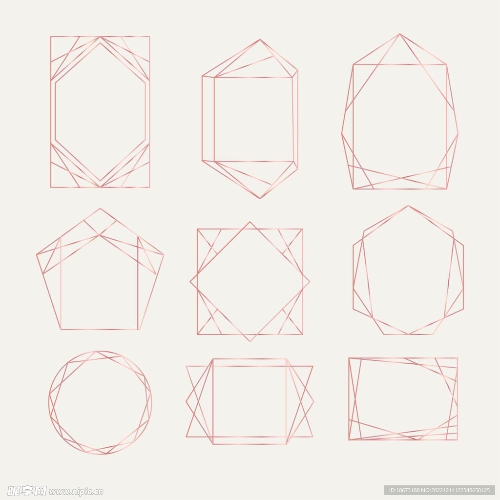 金色几何图形边框