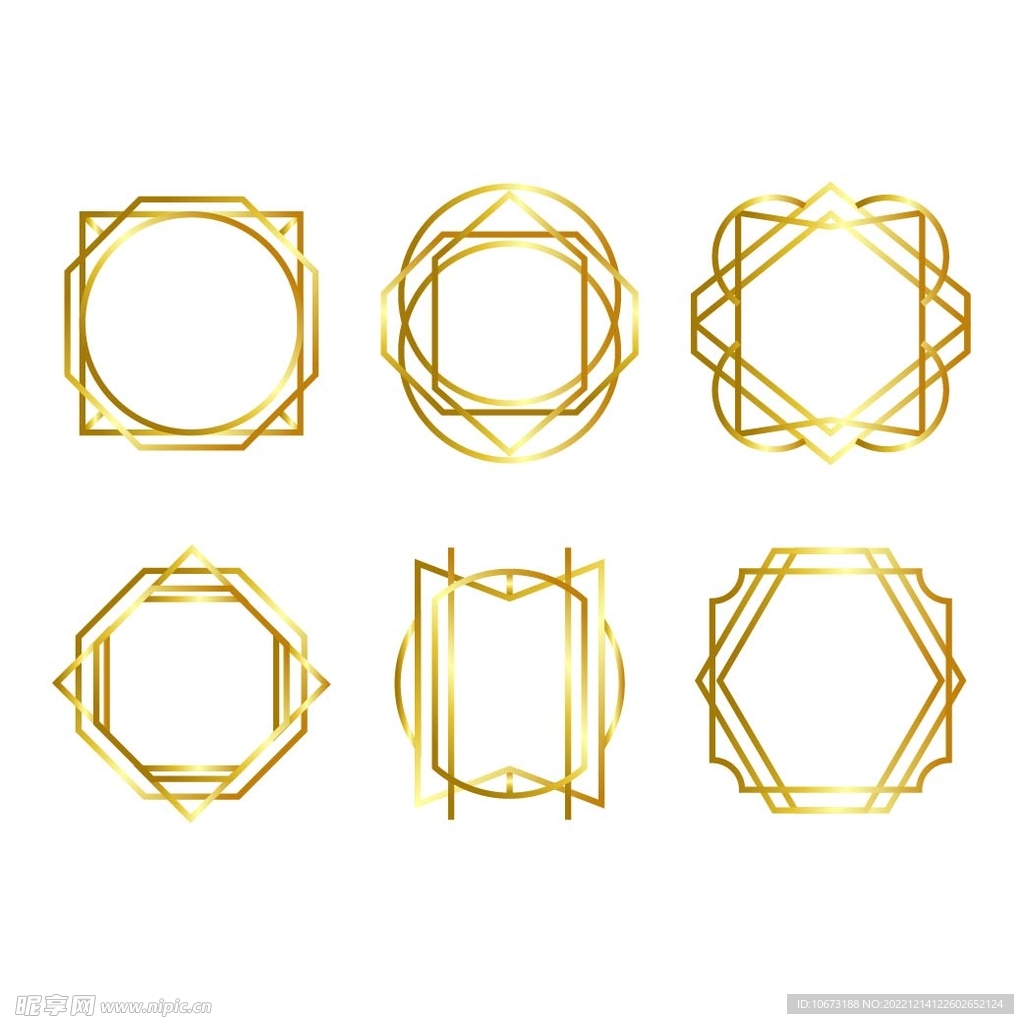 金色几何图形边框