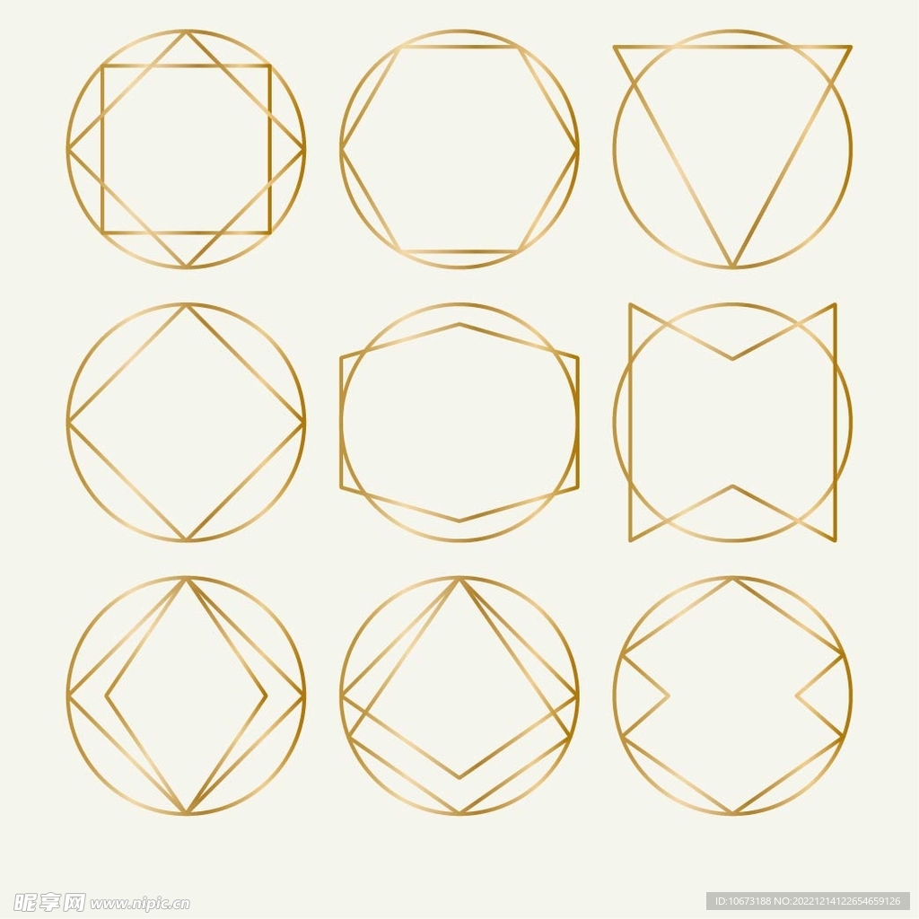 金色几何图形边框