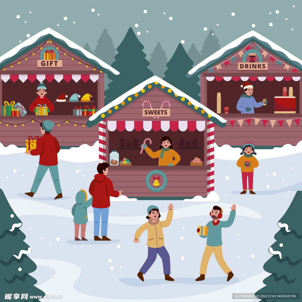 圣诞节插画图片