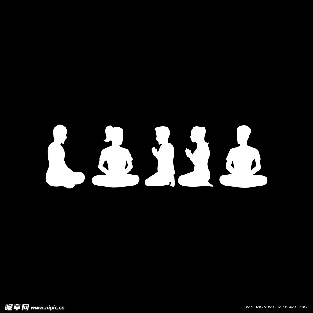 瑜伽剪影图片