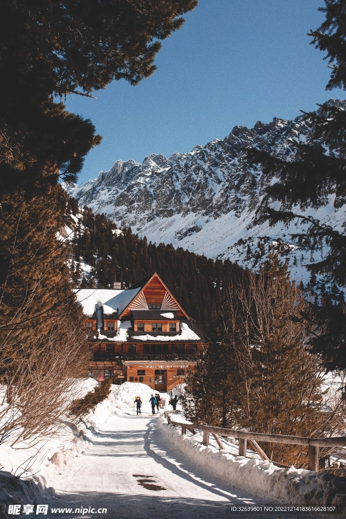 雪中房屋