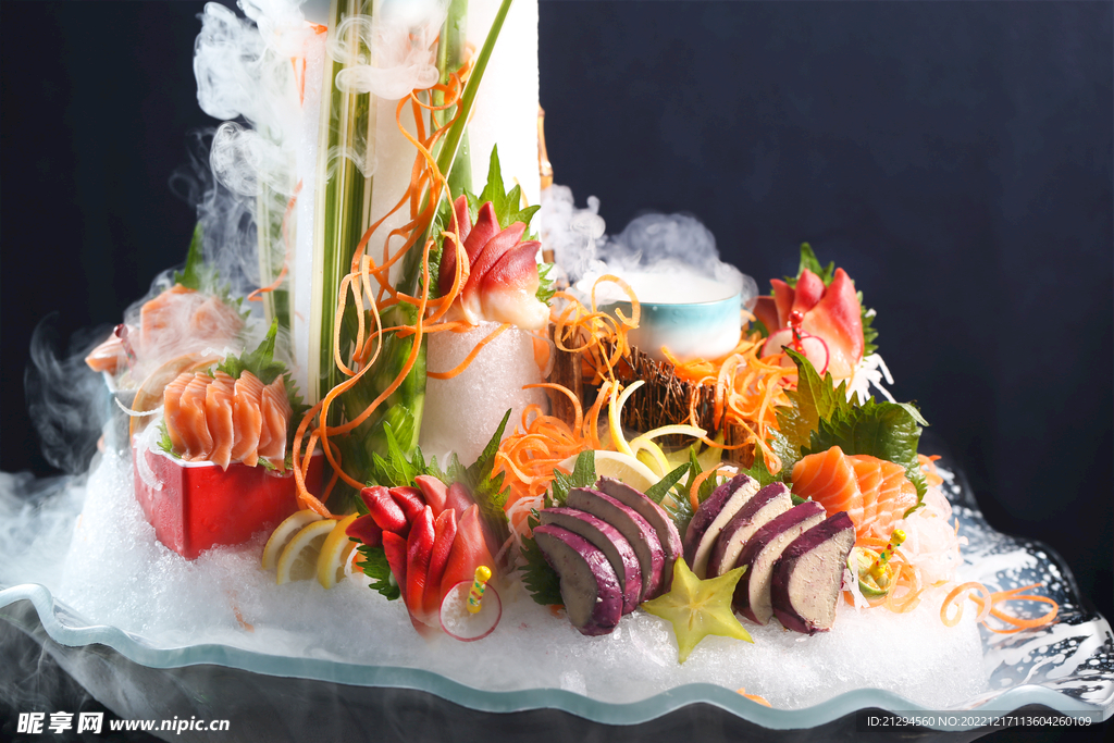 北极贝三文鱼冰镇红酒鹅肝