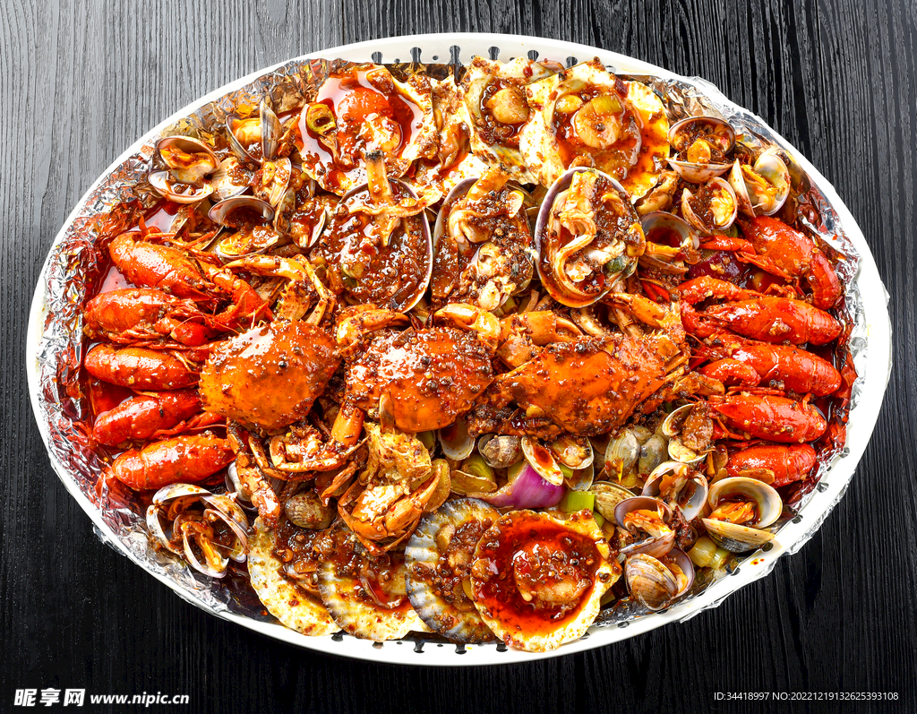 麻辣海鲜拼盘美食