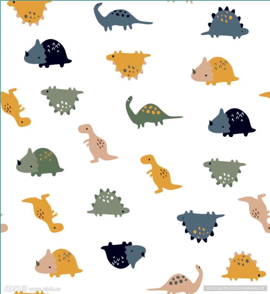 恐龙 卡通  水彩