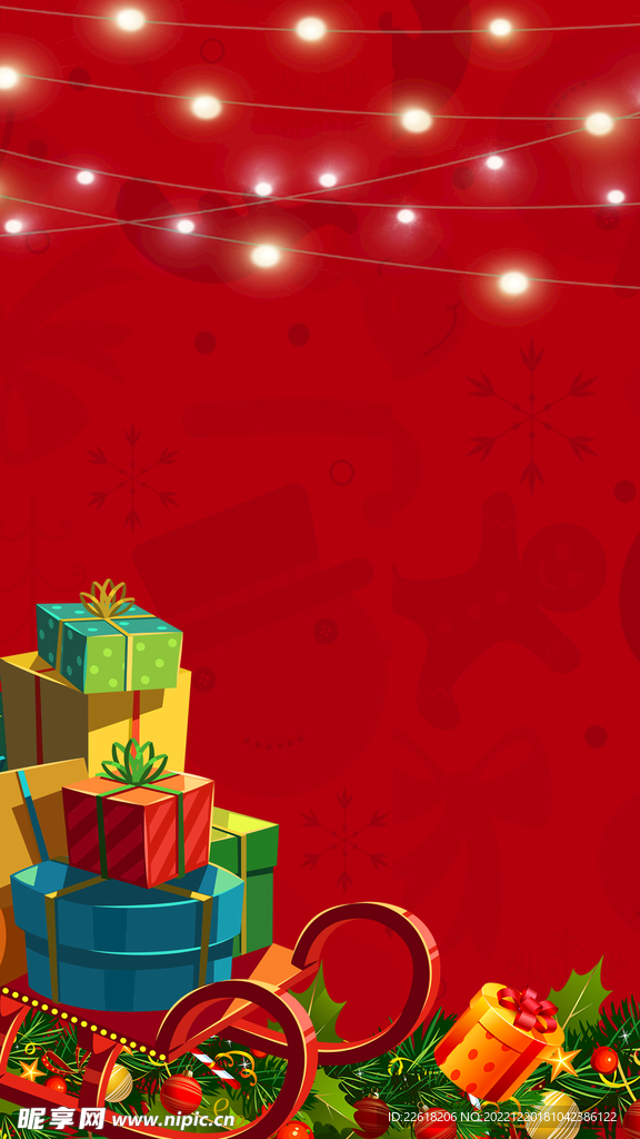 红色圣诞节创意海报背景