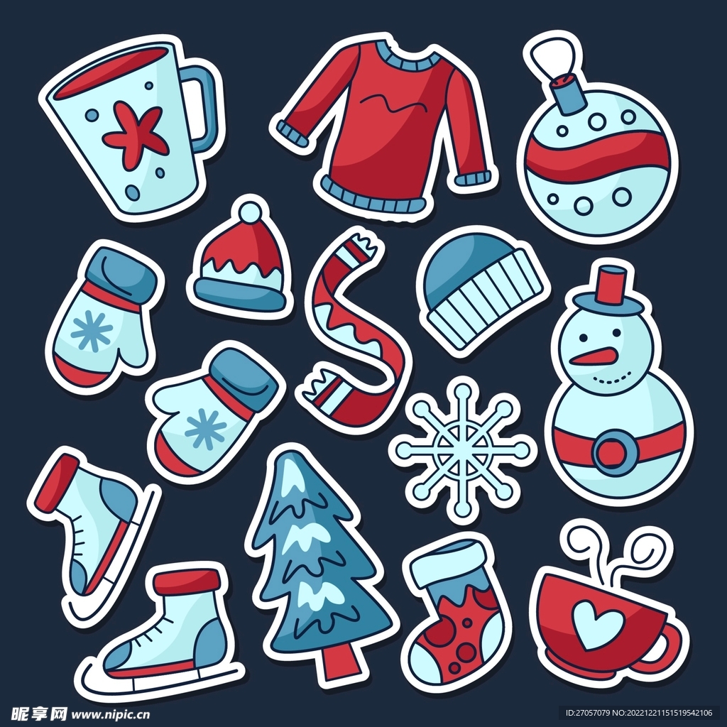 圣诞节卡通可爱装饰元素图片