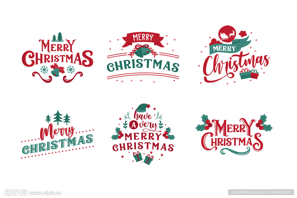 圣诞节标题装饰窗贴