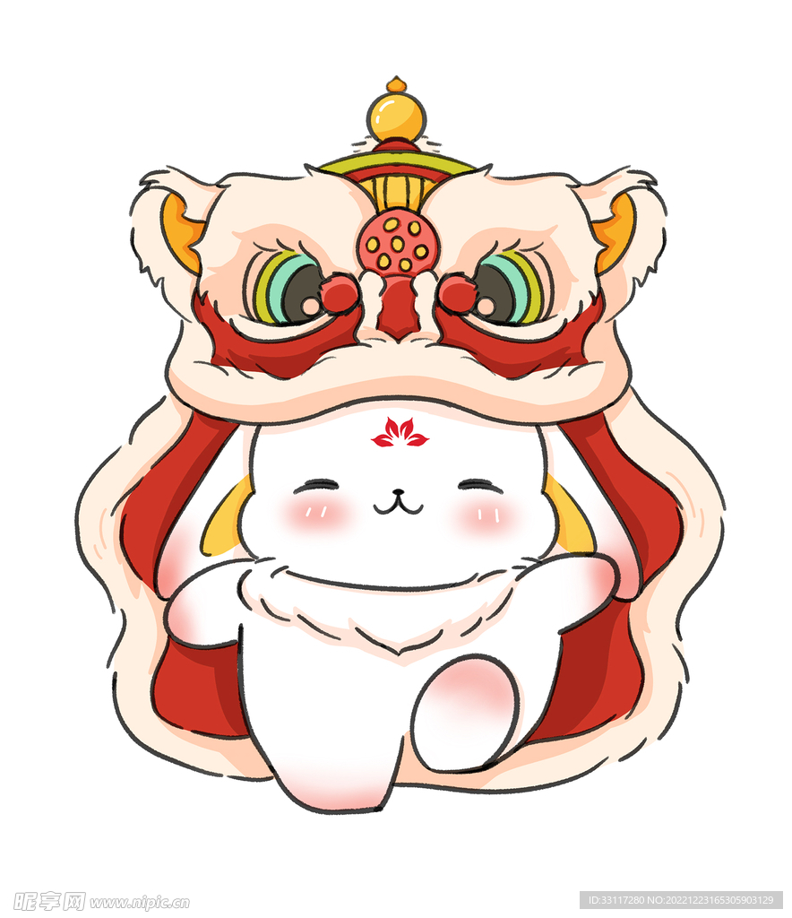舞狮子萌兔