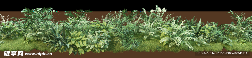 绿色植物草丛景观PSD素材