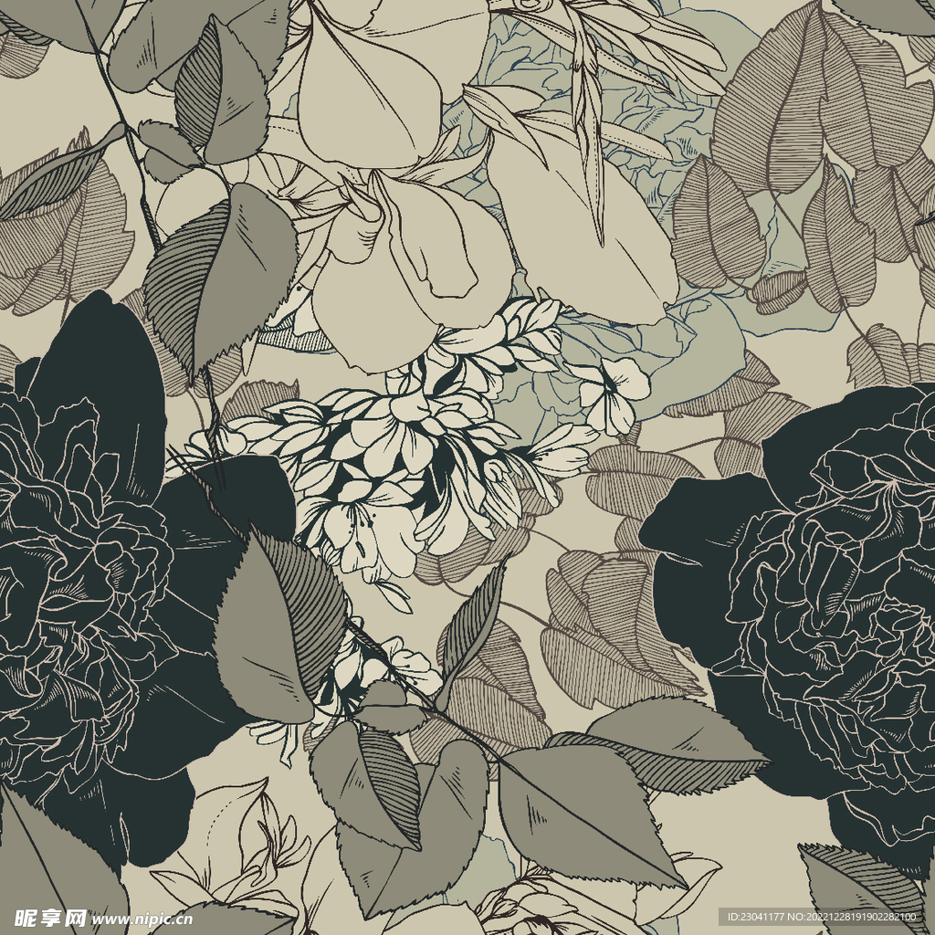 线条手绘花