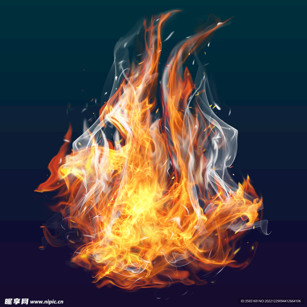 数码绘画燃烧火焰PSD分层