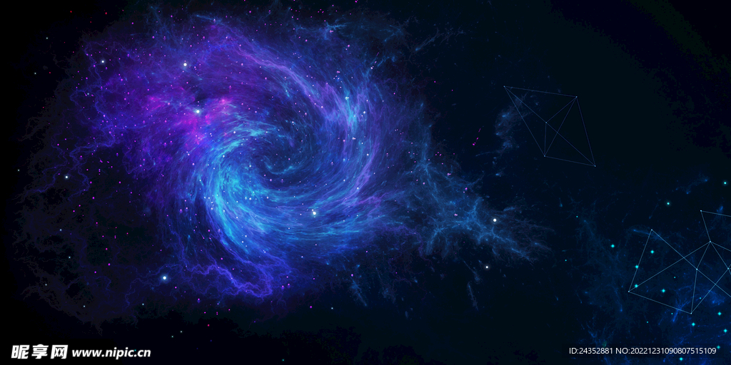 蓝色星空 梦幻星空背景