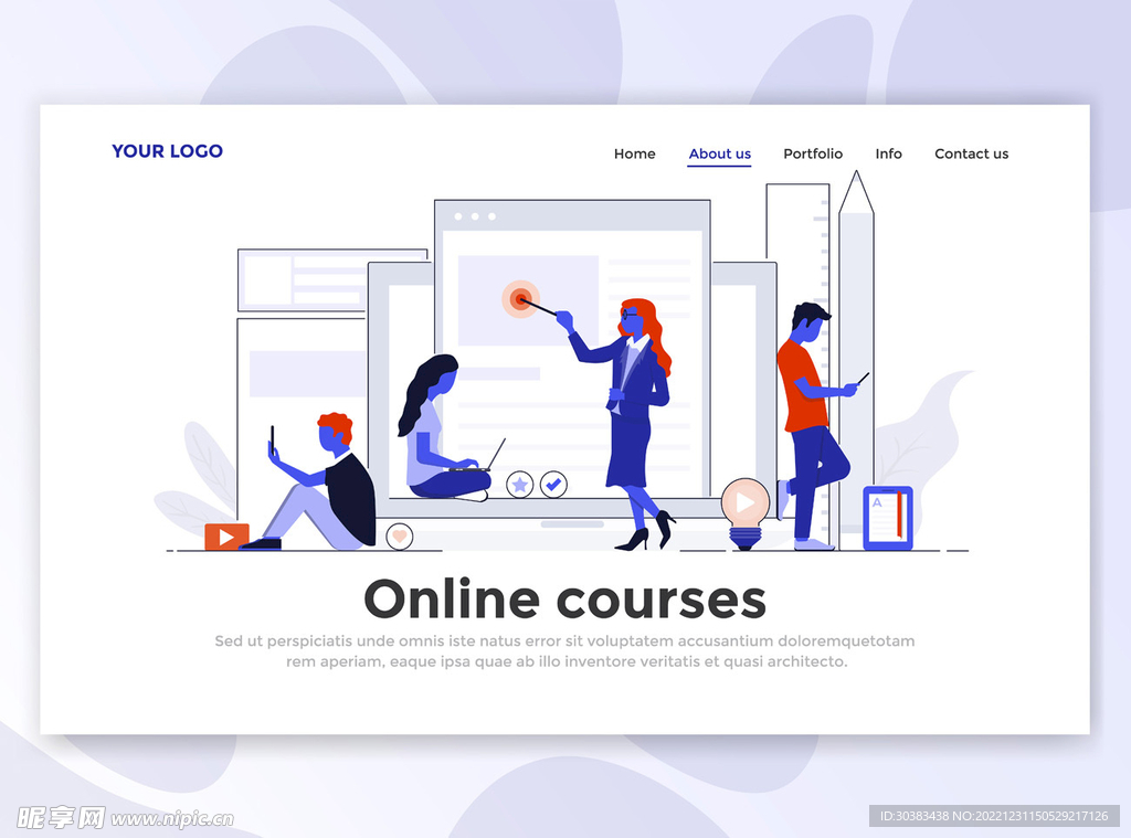 扁平网页手绘矢量插画