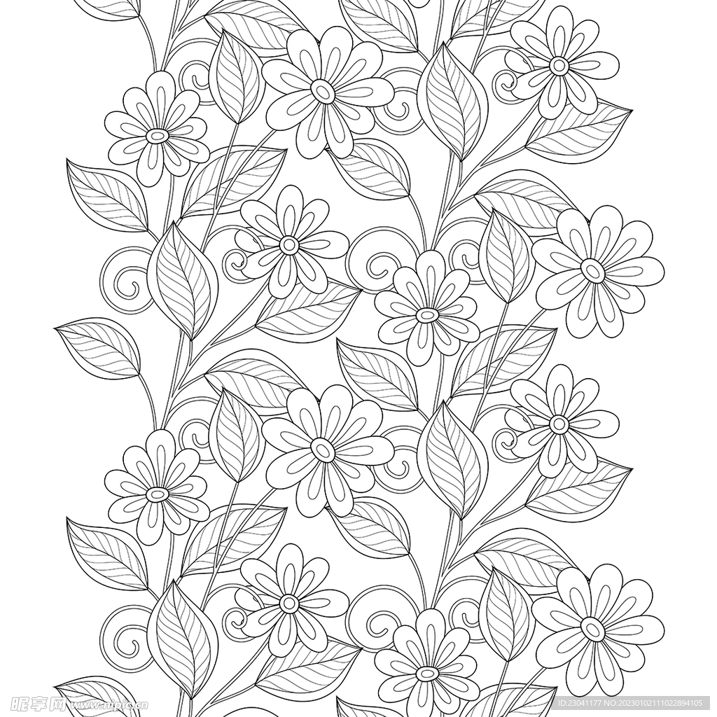 线条花