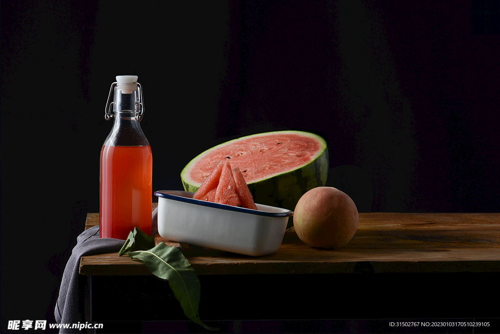 西瓜汁切片西瓜设计背景