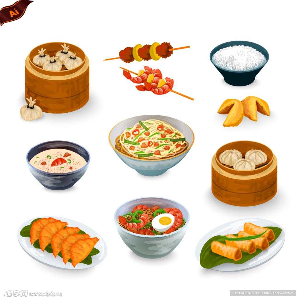 传统美食插画