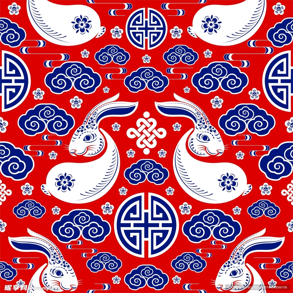 春节兔子素材兔子元素图案 
