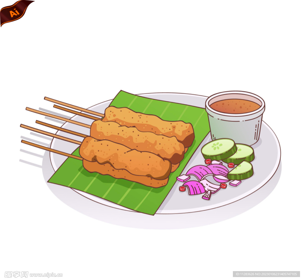 烧烤插画